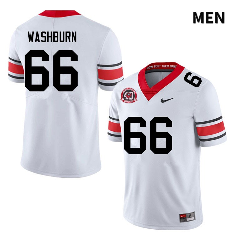 Georgia Bulldogs Men's Jonathan Washburn #66 White 1980 National Champions 40th Anniversary Stitched College UGA Football Jersey 23KJ011VV